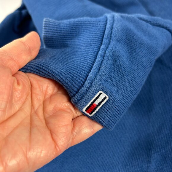 Tommy Hilfiger Jeans Sweatshirt Mens Size Small Rainbow Spell Out Blue Pullover - Picture 5 of 8